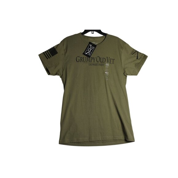 Grunt Style Olive Green Grumpy Old Vet Tee Shirt Mens Large - Picture 2 of 4